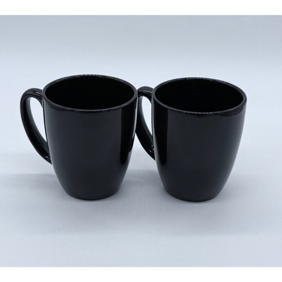 Corelleo Set Of 2 Stoneware Black Mugs - Picture 2 of 9